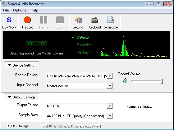 Super Audio Recorder Software - Freeware