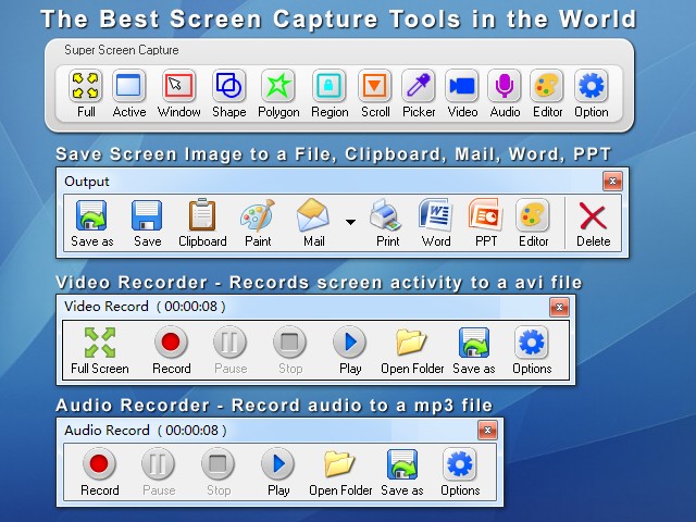 Super Screen Capture is a screen capture, screen record software